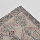 4x8 Soft Pink Geometric Handmade Vintage Rug, 128x242Cm
