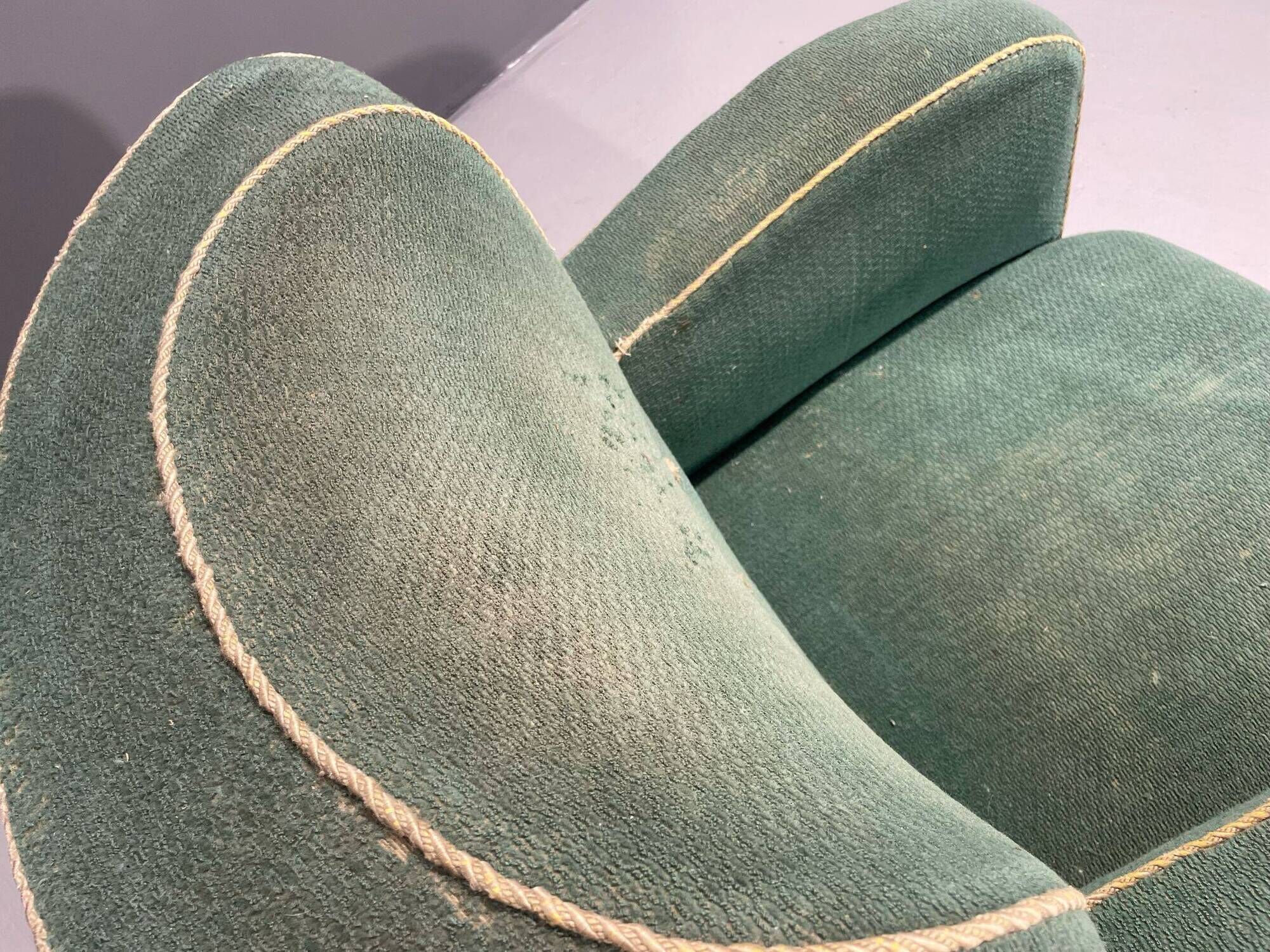 Fauteuil Art déco danois en mohair vert, années 1930-1940