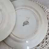 6 flat iron earth plates Nouvelles Galeries Ennegé Paris Robert model 1930s