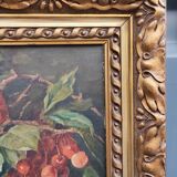 Still life on canvas, summer fruits