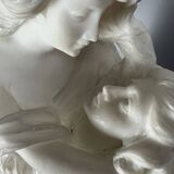 Large Romantic Alabaster Sculpture, Italy, late 19th century, Romeo and Juliet