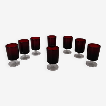 Series of 8 Luminarc Rubis glasses