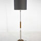 1950s Chrome & Wood Floor Lamp, Czechoslovakia, Restored