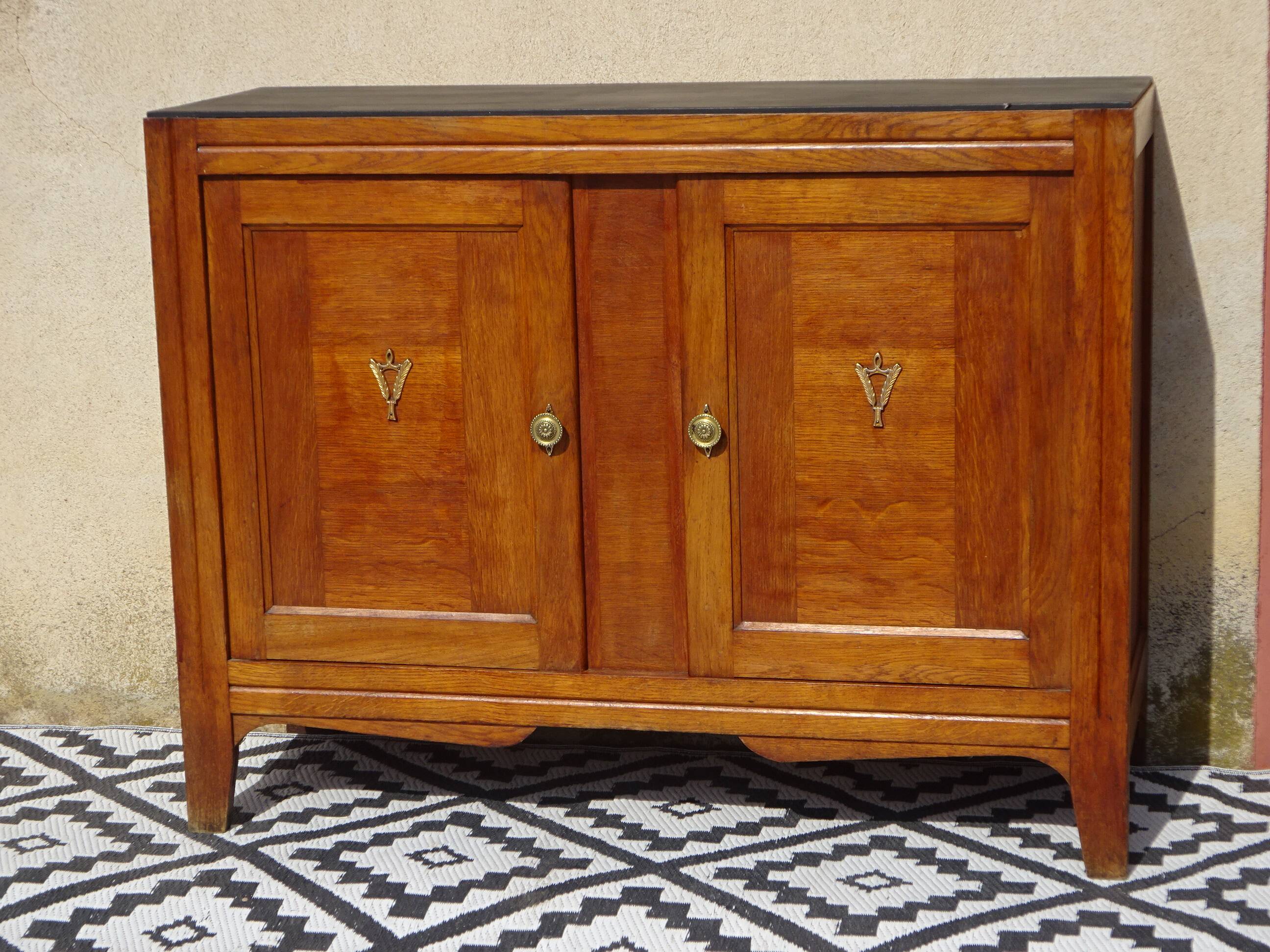 Vintage buffet in light and black oak