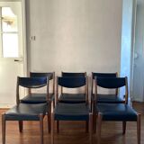 Set of six Scandinavian chairs in vintage teak 1960