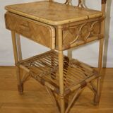 Vintage rattan bedside table