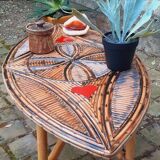 60s rattan coffee table