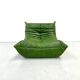 Fauteuil Togo en cuir vert forêt attribué à Michel Ducaroy pour Ligne Roset.