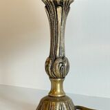 Solid brass lamp and vintage fabric