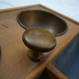 Former counter, wood and metal mint