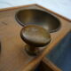 Former counter, wood and metal mint