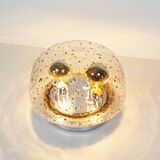 Polished metal and goldflake glass wall lamp by Doria