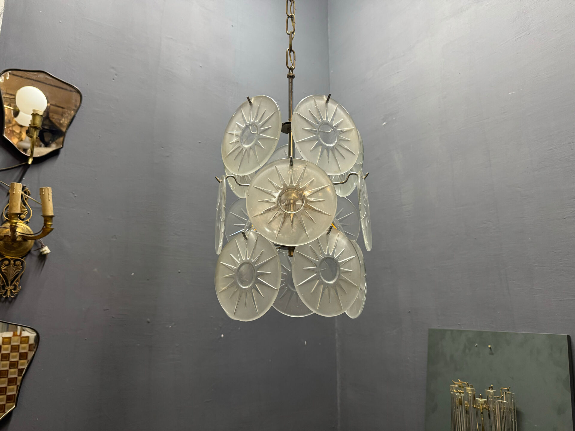 Chandelier en verre de Murano des années 1970