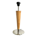 Chrome and wood lamp base from the 70s