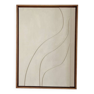 Tableau relief beige
