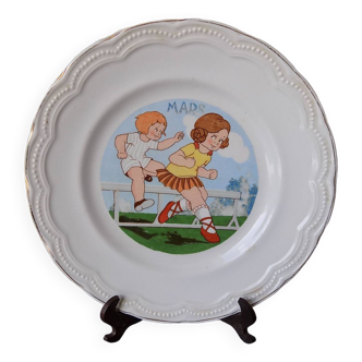 Small porcelain plate month of March (18.5cm) Céranord