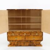 1930s Rare Art Deco Cabinet with Drawers in Walnut Finish, Czechoslovakia