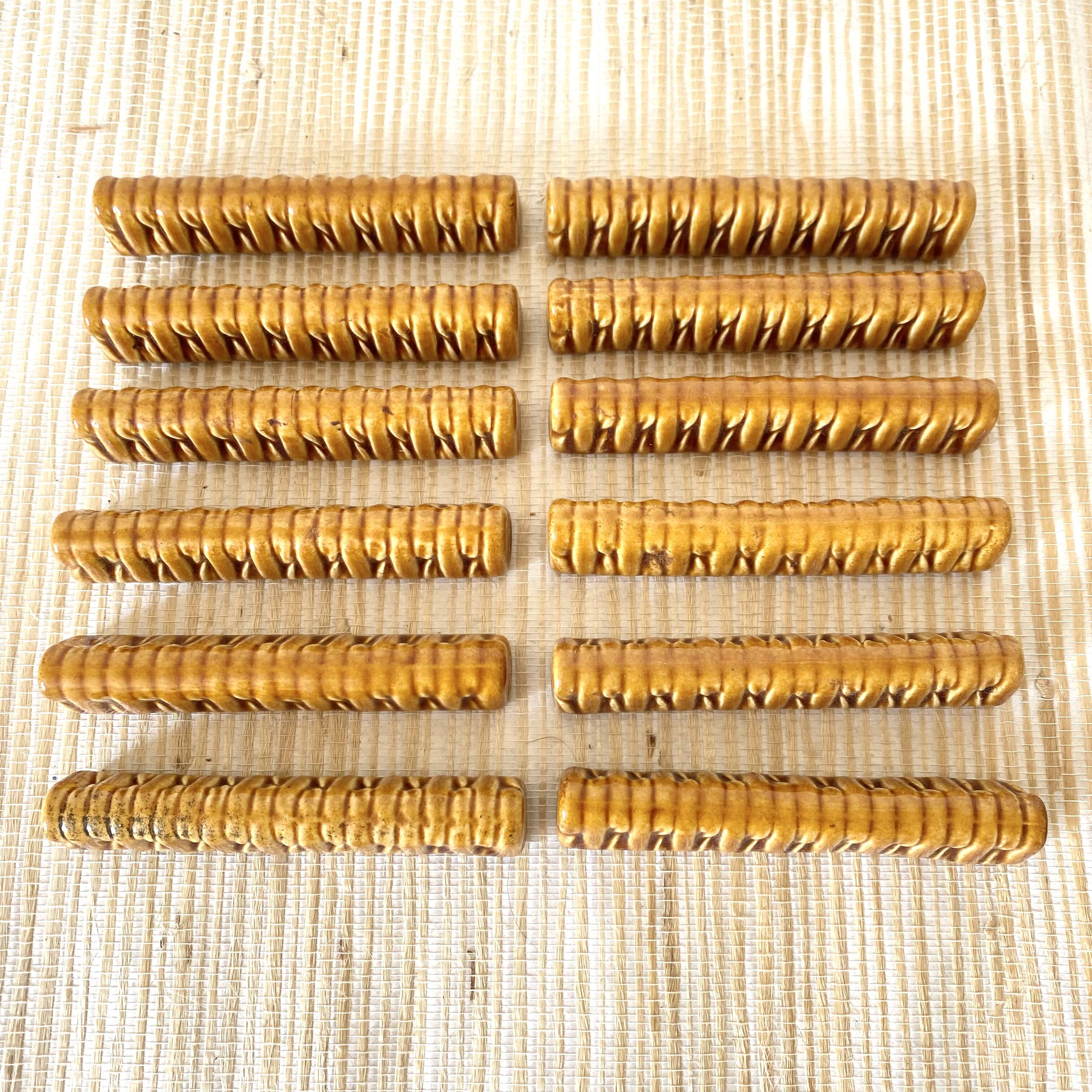 Braided effect ceramic knife holders, 1950s