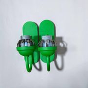 Pair German green wall sconces by Graewe