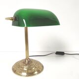 Banker lamp notary golden opaline green