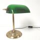 Lampe banquier notaire dorée opaline verte