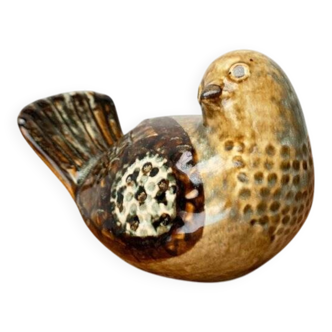 Bird sculpture in Danish studio pottery from the mid-century by Søholm, 1960s.