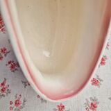Petite jardiniere en faience ancienne DB De Bruyn Lille Fives rose motif de fleurs