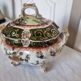 Antique Masons Sauce Boat with Lid English Porcelain Chinoiserie F
