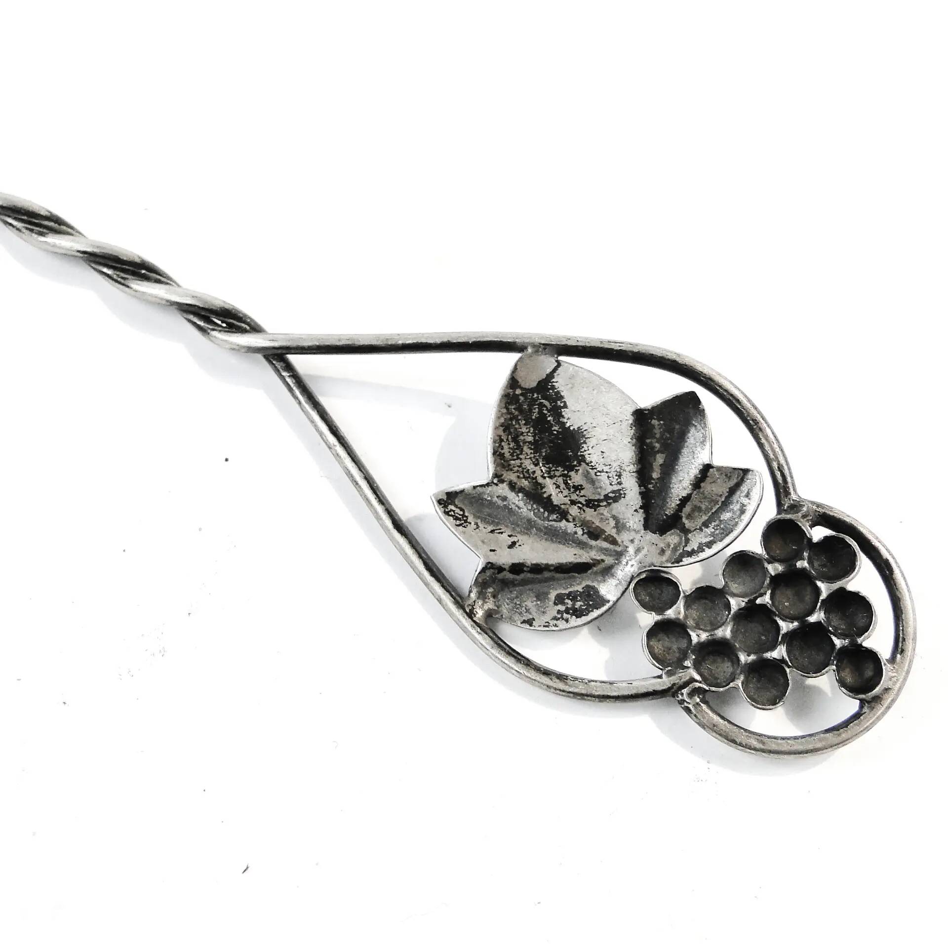 Salt spoon, mid-century modern, silver, Poland, 1970s