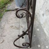 Art Nouveau wrought iron fireplace screen grate