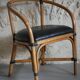 Chaises rotin assise simili cuir