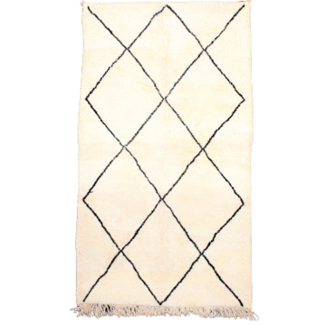Carpet Beni Ouarai Berber black diamonds 150x255cm