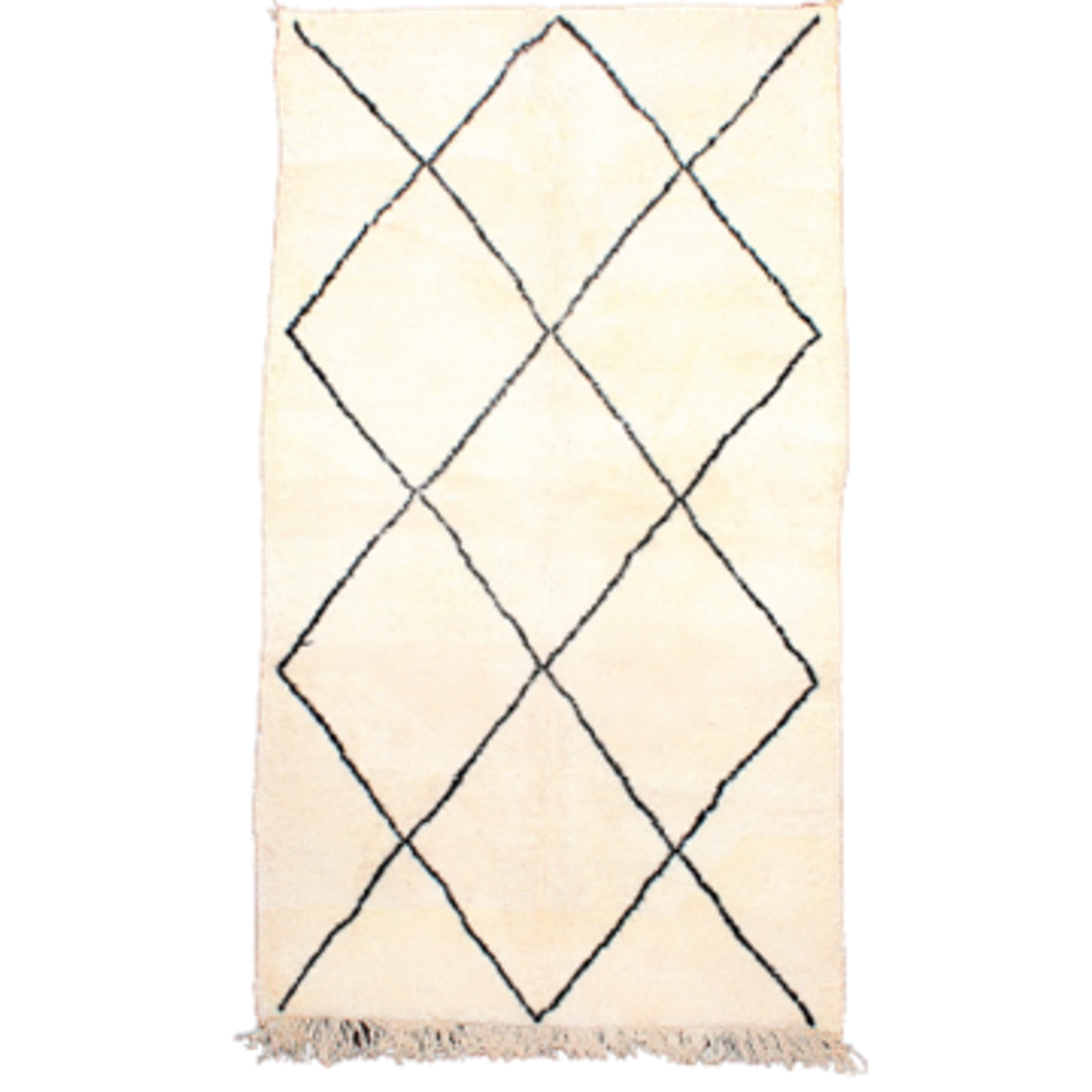 Tapis beni ouarai berbère losanges noirs 150x255cm