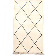 Tapis beni ouarai berbère losanges noirs 150x255cm