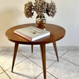 Round coffee table with compass legs 1970