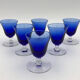 Nine vintage liquor glasses, coloured glass 20th century