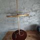 Vintage 70s floor lamp – Bottle rack & wooden coasters
