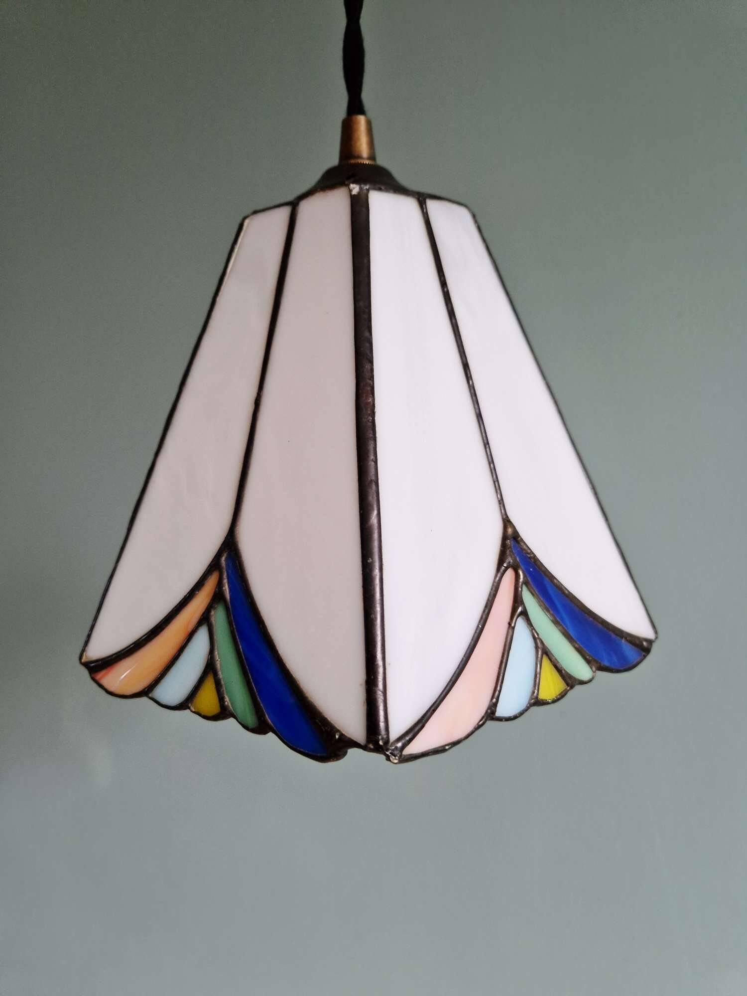 Stained glass pendant light, Tiffany style