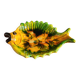 Vintage Fish Plate in Barbotine – Yellow Fish Serving Dish