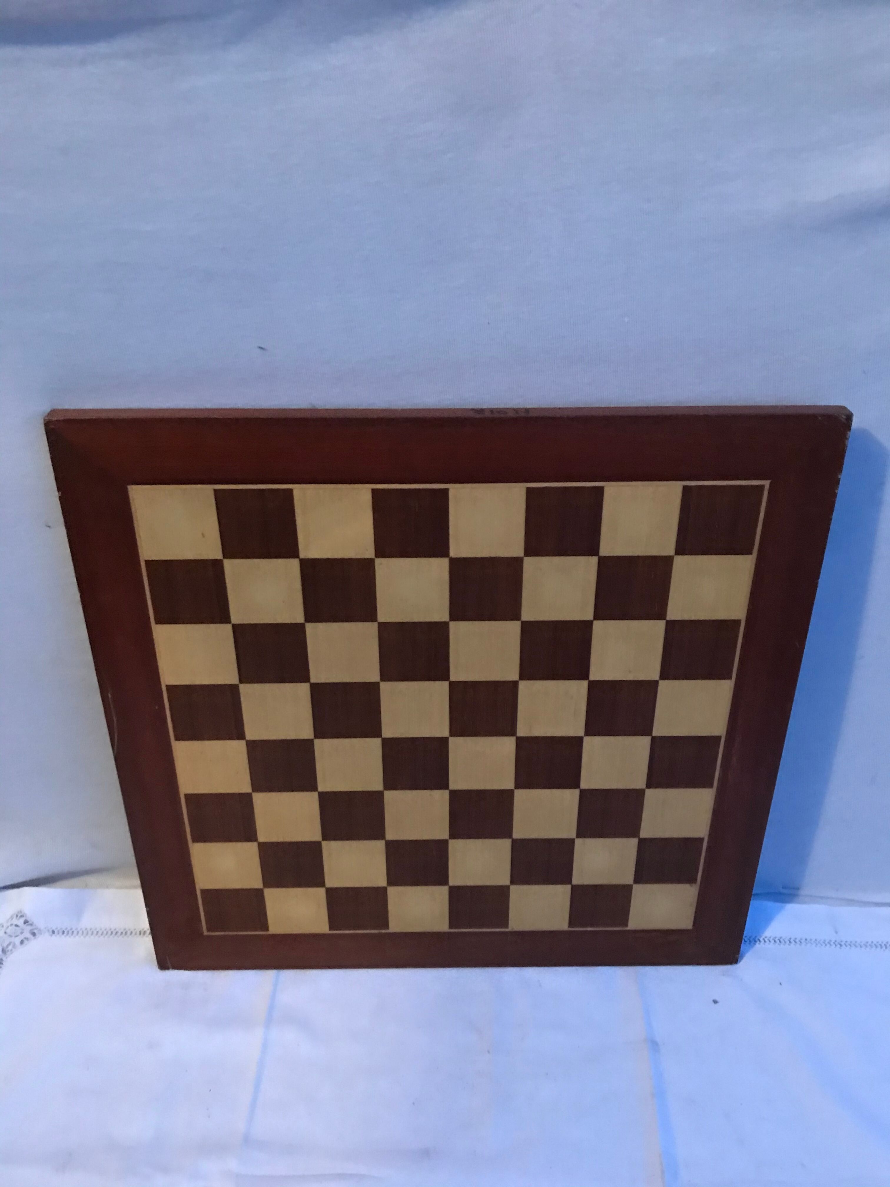Ancien plateau de jeu dames & échecs