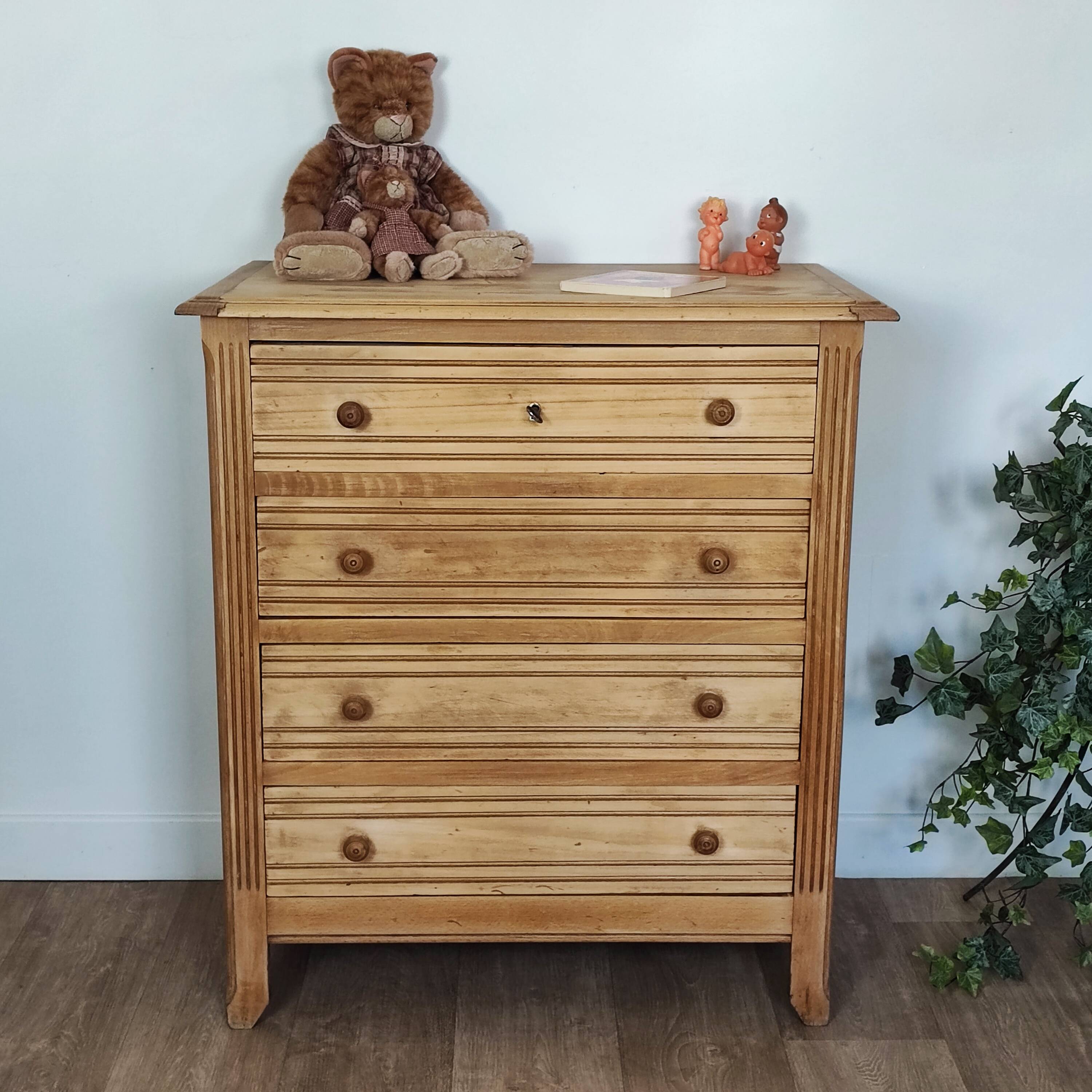 Commode Art Déco bois brut