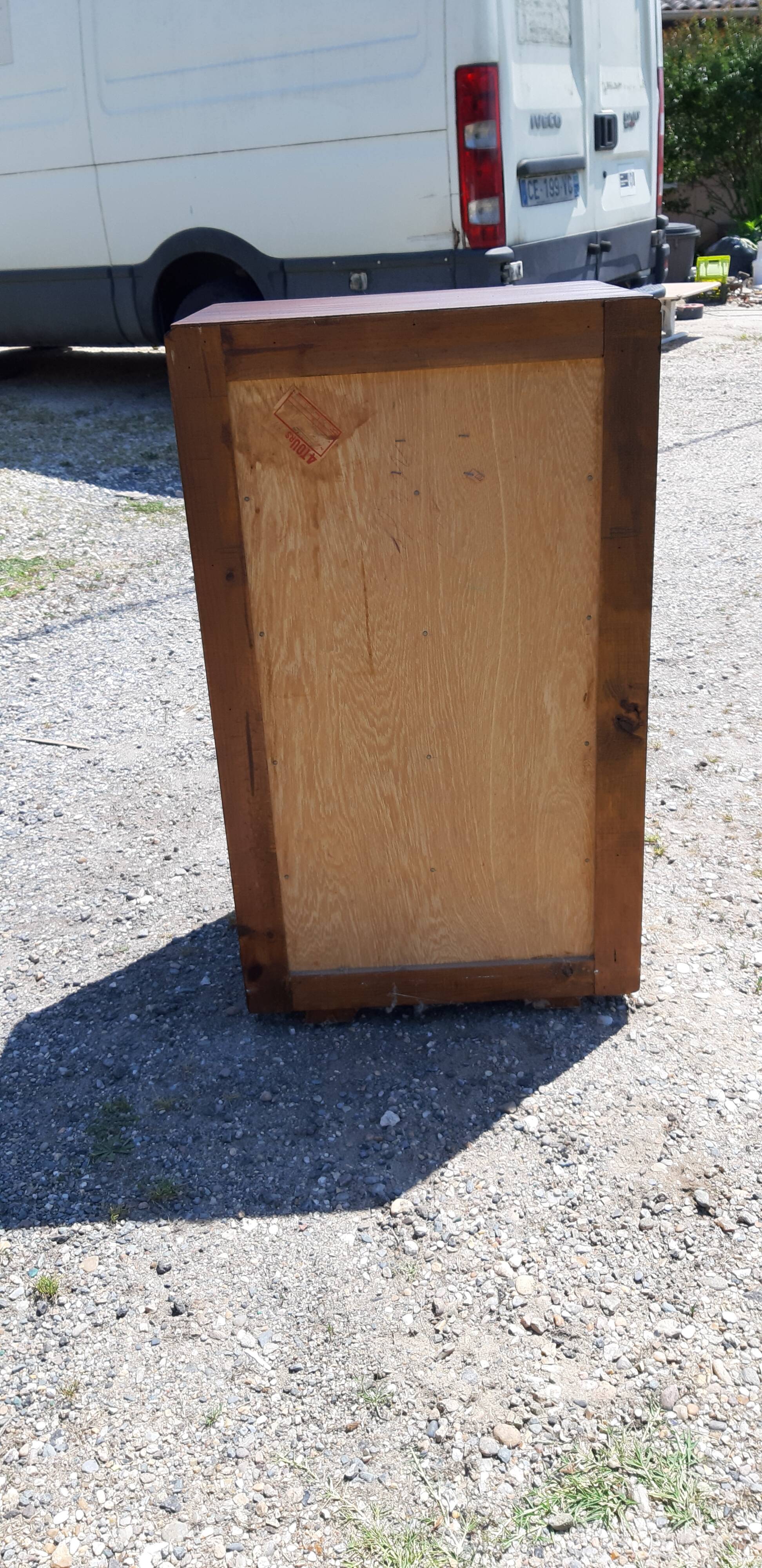 Industrial furniture Wood and Brass, 5 drawers