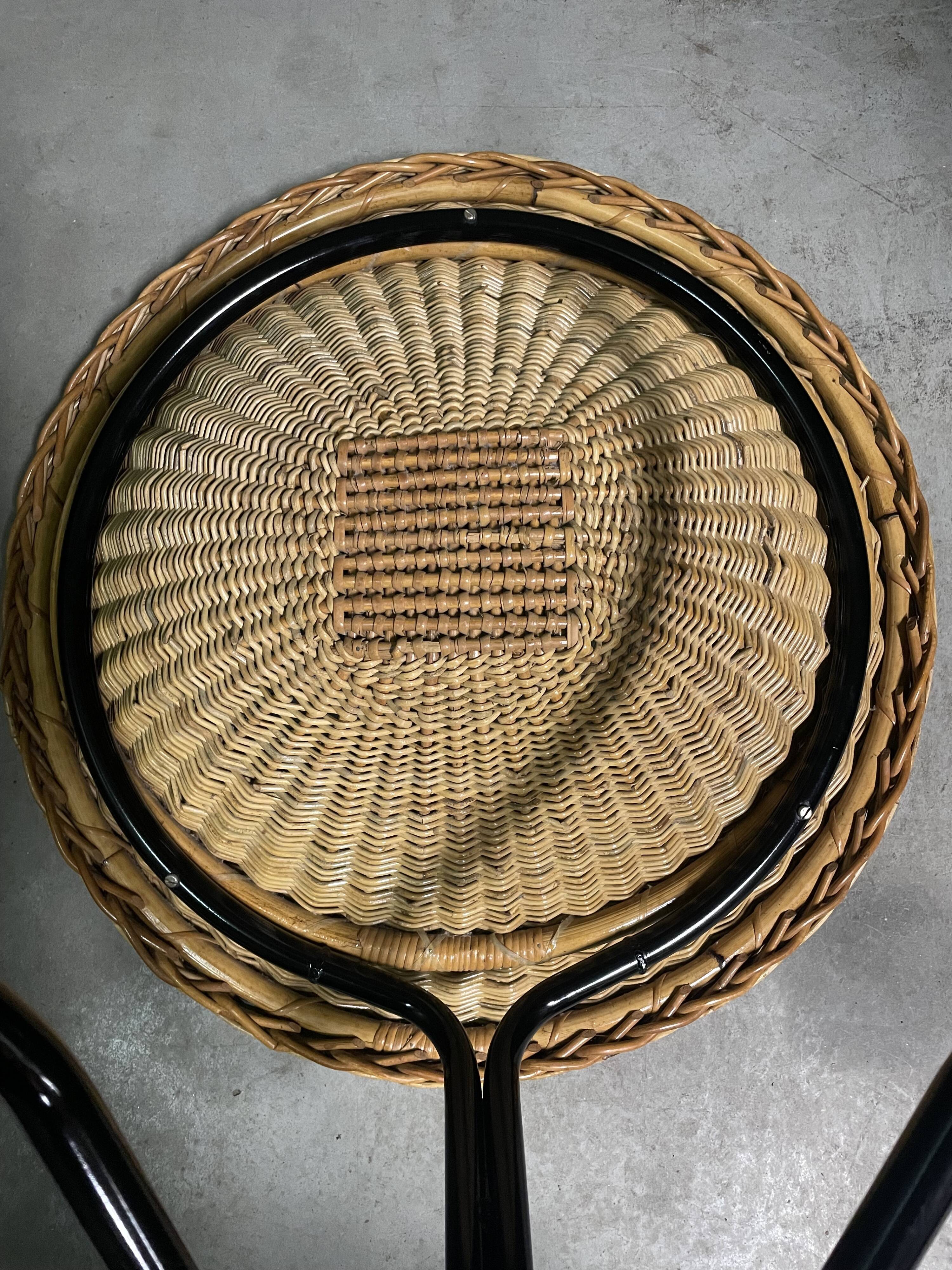 Rattan lounge chair by rohé noordwolde, 1960's