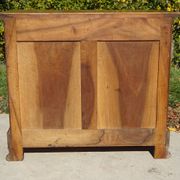 Walnut and walnut burl commode in Louis Philippe style.