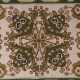 Tapis needlepoint traditionnel portugais zone de laine tapis beige vert65x135cm