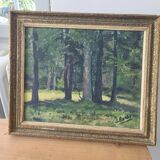 Oil painting from the 1960s signed J.Roche with ornamental frame
