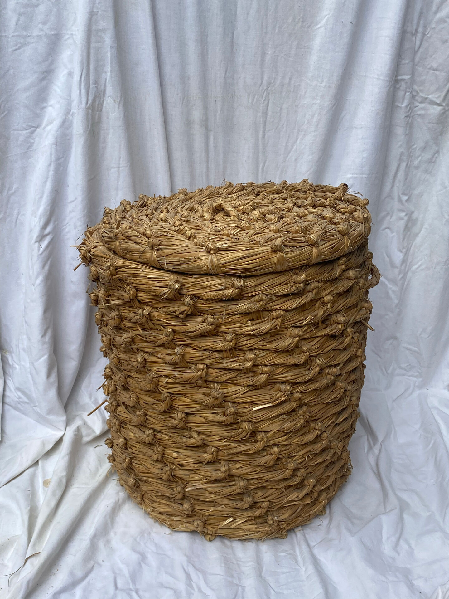 Vintage woven straw basket