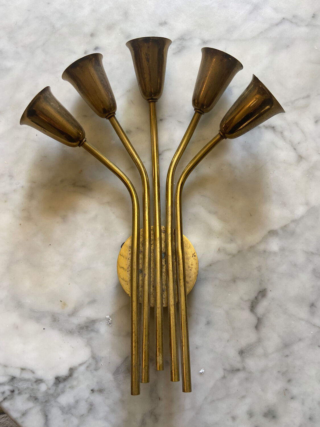 Wall lamp 5 burners brass 50s