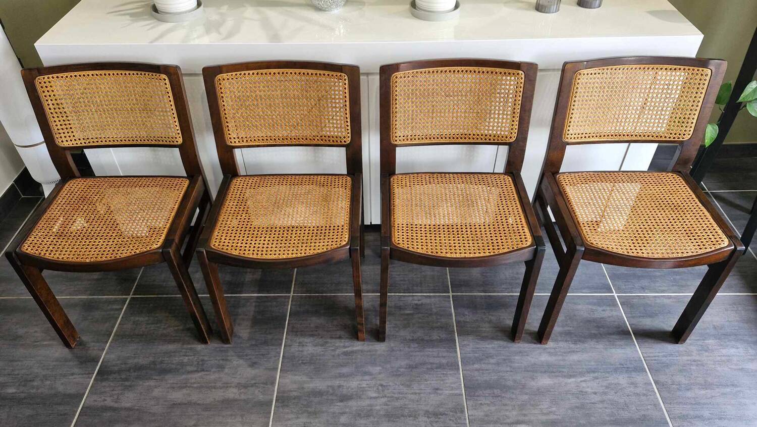 Set of 4 Baumann chairs, 1970s