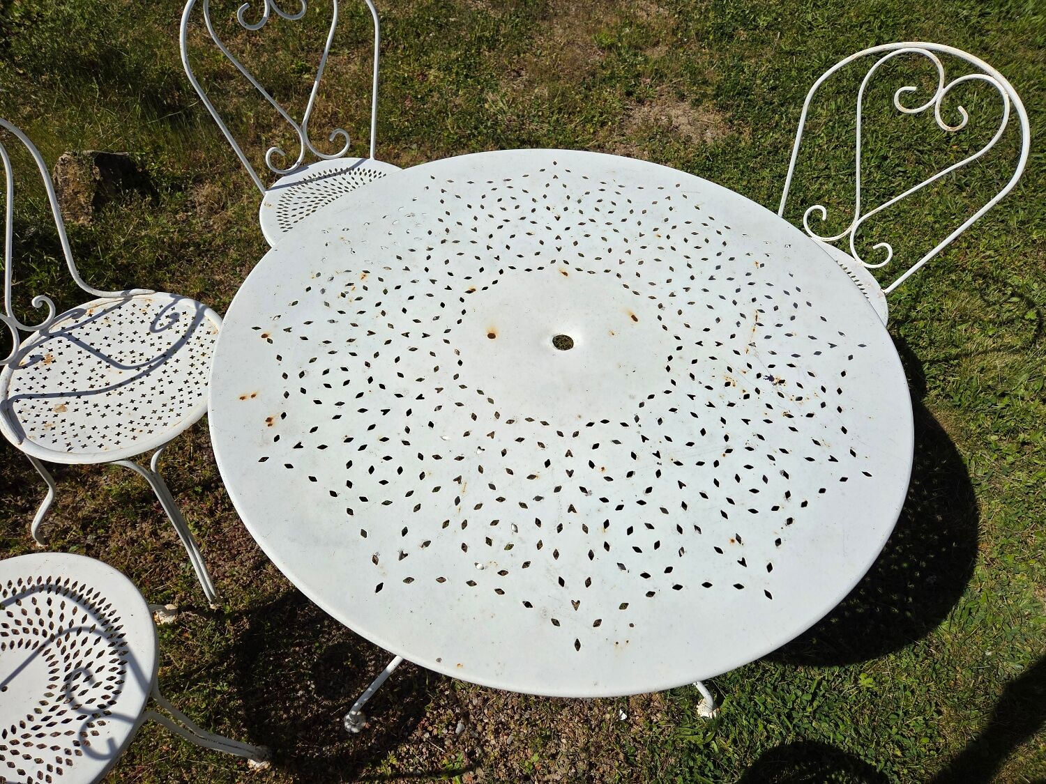 Salon de jardin en fer forgé mid-century